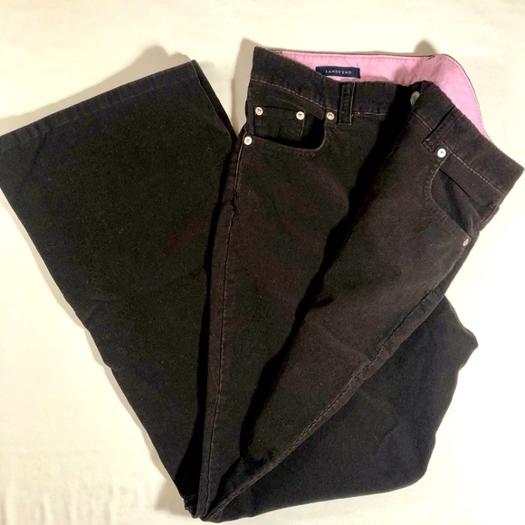 Lands End Women  Corduroy Pants Brown Flared Leg Zip Front Brown Size 12 - Picture 1 of 9